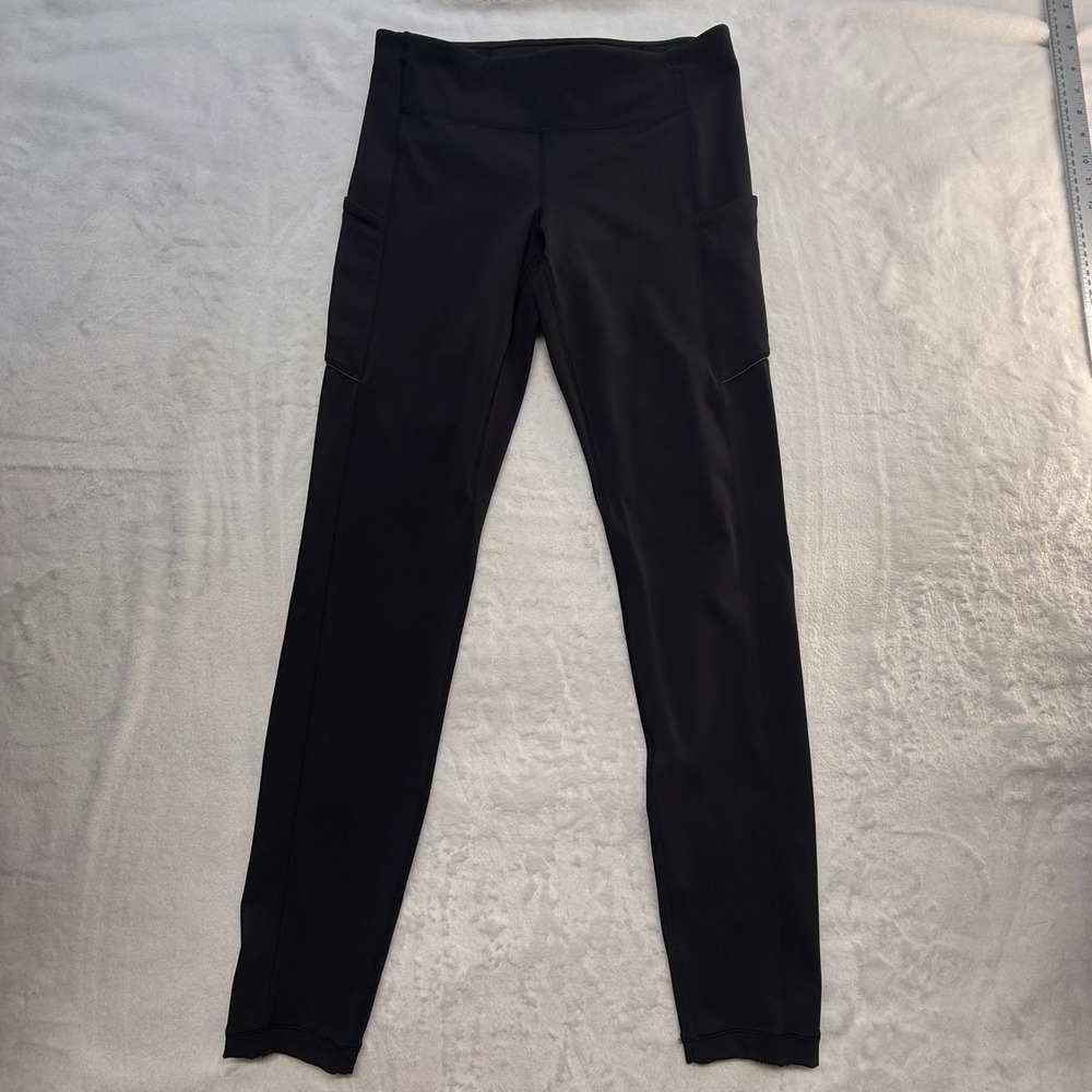 Lululemon Speed Up Leggings Back Zipper Pocket Side Pockets Size 8 Full Length